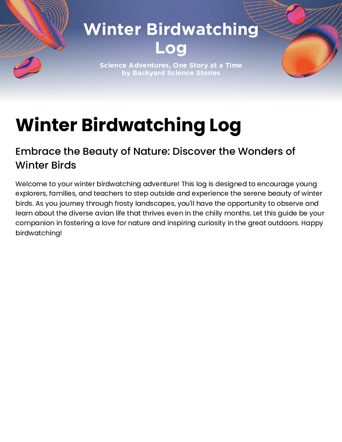 Winter_Birdwatching_Log_Backyard_Science_Stories